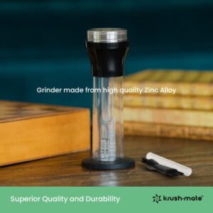 Krushmate Herb Grinder and Cone Loader 2 Inch Zinc Alloy All-in-One Pre Rolled Cone Filler Device