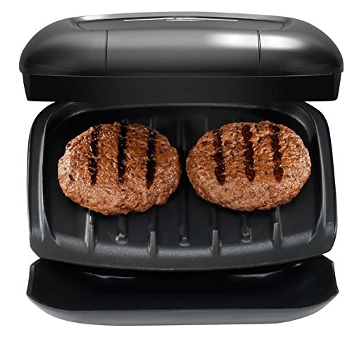 George Foreman GR0040B 2-Serving Classic Plate Grill, Black