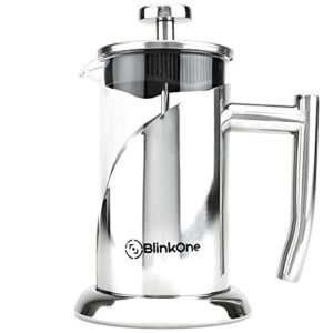 blinkone french press: single, double and up-to three serve cup espresso coffee maker (12 oz)