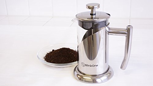 BlinkOne French Press: Single, Double and Up-to Three Serve Cup Espresso Coffee Maker (12 Oz)