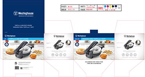 Westinghouse Stainless Steel Non-Stick Tortilla and Rotimaker 8 inch 110 volt, SILVER