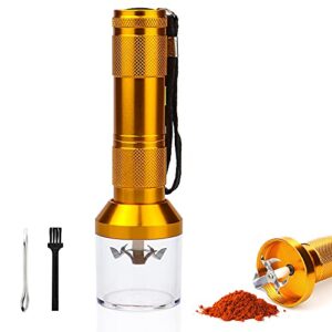 bloce electric grinder, electric grinder for spice with cleaning brush and spoon, aluminum alloy portable chopper fine grinder kit(batteries not included)