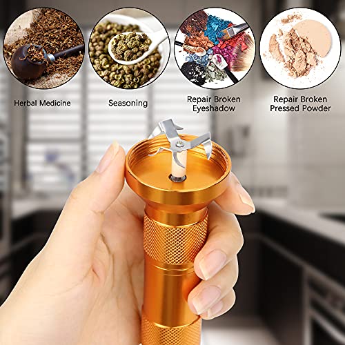 BLOCE Electric Grinder, Electric Grinder for Spice with Cleaning Brush and Spoon, Aluminum Alloy Portable Chopper Fine Grinder Kit(Batteries not included)