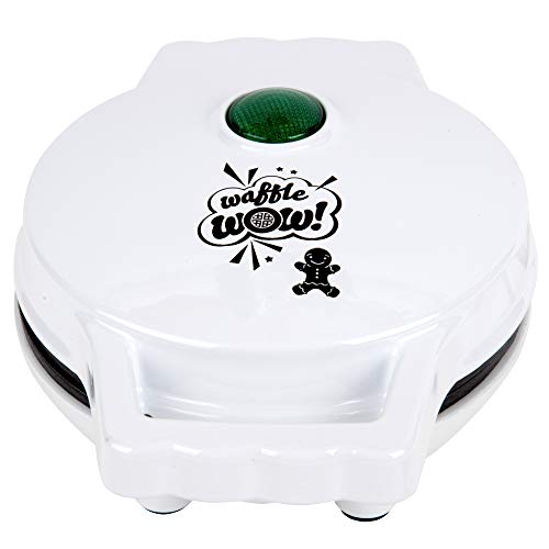 Gingerbread Man Mini Waffle Maker - Make this Christmas Special for Kids with Cute 4 Inch Waffler Iron, Electric Non Stick Breakfast Appliance for Xmas Holiday Season, Fun Gift or Dessert for Parties