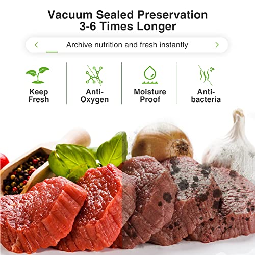 Vacuum Sealer Bags for Food - ITRUSOU 9-Layer Seal a Meal Bags with BPA Free, 4 Rolls 8"&11" Heavy Duty Vacuum Seal Bags for Food Saver or Sous Vide Meal Prep Bags