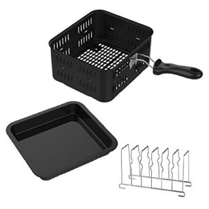 gowise usa gwa0080 kit 3-piece air fryer oven accessory, power, yedi-includes 6 quart basket, baking pan, & toasting rack, 6-qt, black