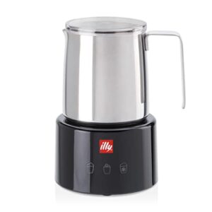 illy milk frother by lissoni (stainless steel), dishwasher safe, all milk types, hot chocolate