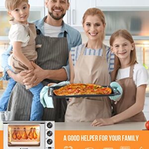 Toaster Oven Countertop, Dual Zone Toaster Oven Air Fryer Combo 29QT/28L Extra Large Capacity with 12 Inch Pizza Oven for Indoor (Max 550℉), for Roast Turkey, Stainless Steel Housing and Accessories Set, Quartz Heating Element(Good Heating Speed) BLAZANT