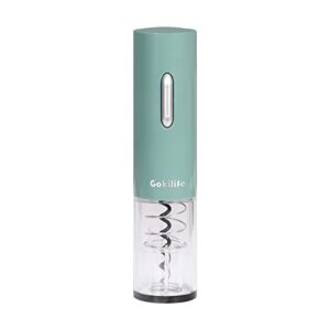 gokilife electric wine opener – automatic electric wine bottle corkscrew opener with foil cutter, one-click button rechargeable remover for wine lovers gift home kitchen party bar wedding (green)