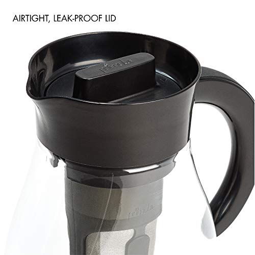 Primula Flavor Airtight Cold Brew Coffee or Iced Tea Maker Shatterproof Durable Plastic Construction, Leak-Proof, 2.7 Quart, Black