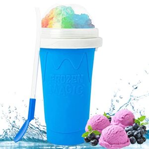 slushy maker cup, portable slushie maker squeeze cup, magic quick frozen slushie cup, diy homemade smoothie cups ice cream maker for children and family