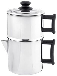 lindy’s stainless steel drip coffee maker with protective plastic handles