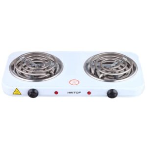 HAITOP Countertop Burner Electric Double Burners 2000 Watts Electric Hot Plate Temperature Controls Power Indicator Lights Easy to Clean