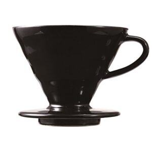 hario kdc-02-b v60 transparent coffee dripper 02, kasuya model, black