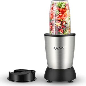 700W Smoothie Blender, OZAPZ Personal Blender for Shakes and Smoothies, Bullet Blender for Sports, Fruit Juice, Protein Drinks, Grinder, Fruit Mixer with Blending and Grinding Blades, 2 Portable Cups