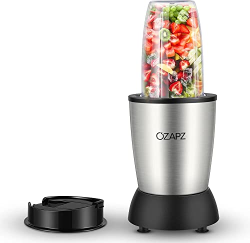 700W Smoothie Blender, OZAPZ Personal Blender for Shakes and Smoothies, Bullet Blender for Sports, Fruit Juice, Protein Drinks, Grinder, Fruit Mixer with Blending and Grinding Blades, 2 Portable Cups