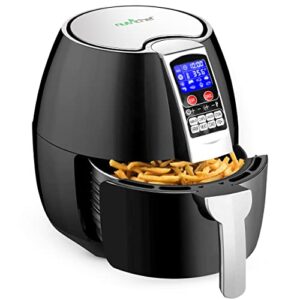 hot air fryer oven – oilless convection power multi cooker with digital display and 3.7 qt capacity – perfect for baking, grilling, and more – includes basket pan – stainless steel