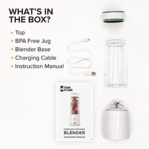 Kore ClubCrush Portable Blender - 13.5 fl oz USB-Rechargeable Travel Blender for Shakes and Smoothies | 5000mAh Battery Included