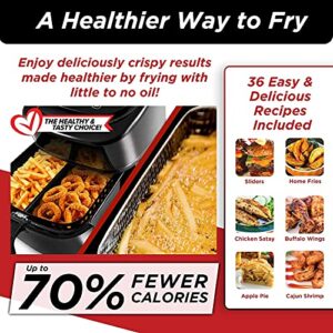 Nuwave Brio 6-Quart Digital Air Fryer Including Non-Stick Baking Pan and Stainless-Steel Cooking Rack (6-Quart + Gourmet Kit)