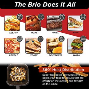 Nuwave Brio 6-Quart Digital Air Fryer Including Non-Stick Baking Pan and Stainless-Steel Cooking Rack (6-Quart + Gourmet Kit)