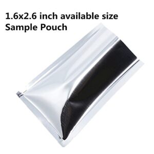 500 Pack Mylar Foil Small Pouch 2x2.8 inches (1.6x2.4 inches Inner Size) Silver Aluminum Foil Heat Sealable Bulk Food Storage Mini Bags