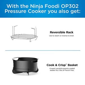 Ninja OP302 Foodi 9-in-1 Pressure, Broil, Dehydrate, Slow Cooker, Air Fryer, and More, with 6.5 Quart Capacity and 45 Recipe Book, and a High Gloss Finish