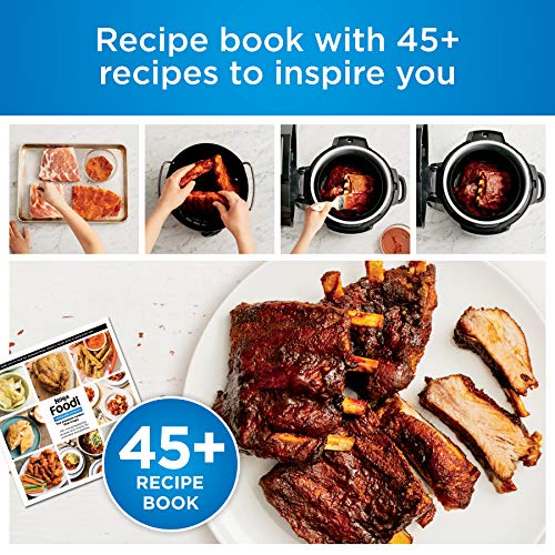 Ninja OP302 Foodi 9-in-1 Pressure, Broil, Dehydrate, Slow Cooker, Air Fryer, and More, with 6.5 Quart Capacity and 45 Recipe Book, and a High Gloss Finish