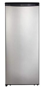 danby designer dar110a1bsldd 11 cu.ft. apartment refrigerator in fingerprint free stainless finish, full fridge for condo, house, small kitchen, e-star rated, spotless steel