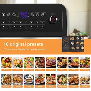 16-in-1 Air Fryer Oven, 13 Quart Airfryer Toaster Oven Combo, 1700W Large Digital LED Screen Air Fryers, Convection Toaster Oven with Rotisserie Dehydrator, Nonstick Basket, Accessories Included