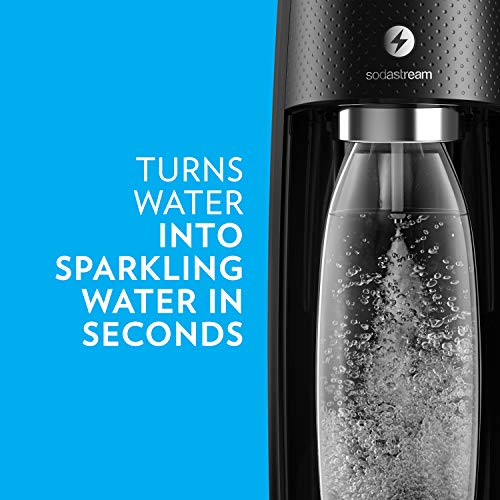 SodaStream Fizzi One Touch Sparkling Water Maker Bundle (Black) with CO2, BPA free Bottles, and 0 Calorie Fruit Drops Flavors