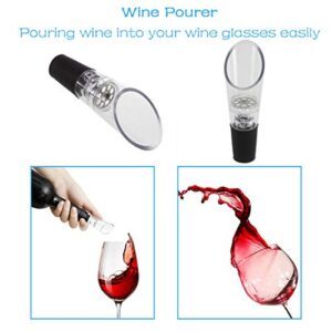 Electric Wine Bottle Opener Automatic Wine Opener Rechargeable Electric Corkscrew with Wine Aerator,Foil Cutter,Wine Stopper,USB C Charging Cable, Perfect Wine Gifts Set (Silver Grey)