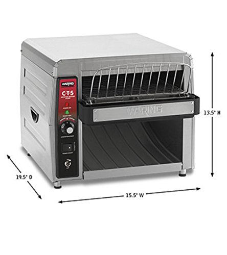 Waring Commercial CTS1000 Coneyer Toaster, 450 Slices per hour, 120V, 1800W, 5-15 Phase Plug