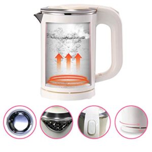 EAMATE 0.5L Portable Travel Electric Kettle Suitable For Traveling Cooking, Boiling (White)