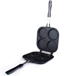 Happy Sales HSOB-YKP4B, Japanese Obanyaki Pan, 3 Inch Diameter Stuffed Pancake Toaster Nonstick Aluminum Pan