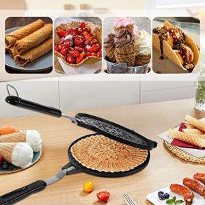 Dyna-Living Waffle Cone Maker Non-stick Ice Cream Cone Maker 6.7 inches Ice Cream Cone Waffle Maker Household Egg Roll Maker Waffle Bowl Machine for DIY Ice Cream Waffle Cone Desserts