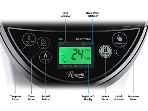 Rosewill Electric Hot Water Boiler and Warmer Dispensers (5.0 Liter Blacklight)