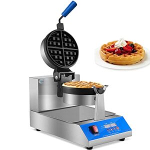 yooyist commercial professional rotating belgian waffle maker belgium waffles iron machine intelligent led heavy duty non stick digital for hotel restaurant