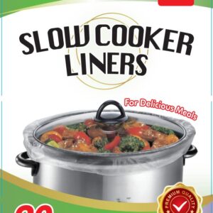 20 Count Disposable Slow Cooker Liners and Cooking Bags | Extra Large Size Fits 6 - 10QT Pot, 14"x 22" | Suitable for Oval & Round Pot, BPA Free (1 Pack)