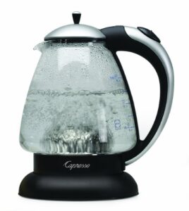 capresso 259.04 h2o plus water kettle, matte silver, 48-ounce