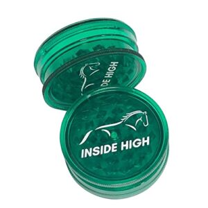 Inside High 2 Layer Portable 2.3 Inch Plastic Grinder For Spices And Herbs Multipurpose Crusher (Green)