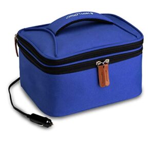 hotlogic 16801174-bl food warming tote lunch bag plus 12v, blue