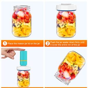 Mason Jar Vacuum Sealer, Electric Mason Jar Vacuum Sealer Kit, Vacuum Sealer for Regular and Wide Mouth Canning Jars, Includes Electric Vacuum Pump and Reusable Vacuum Food Storage Bags