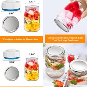 Mason Jar Vacuum Sealer, Electric Mason Jar Vacuum Sealer Kit, Vacuum Sealer for Regular and Wide Mouth Canning Jars, Includes Electric Vacuum Pump and Reusable Vacuum Food Storage Bags