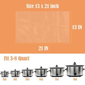 Valuetalk Slow Cooker Liners (50 Liners), 13" × 21" Crock Pot Cooking Bags, Fit 3QT to 8QT, Disposable Cooking Bags Suitable for Slow Cooker, Ovens, Oval & Round Pot, 1 Pack (50 Liners)