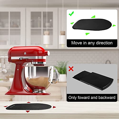 Stand Mixer Sliding Mat for Kitchenaid Mixer, Mixer Mover Slider Mat Compatible with Kitchenaid 4.5-5 Qt Tilt-Head Stand Mixer, Coffee Maker Slider Mat Kitchen Appliances with 2pc Cord Organizers