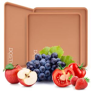 3pcs silicone dehydrator mats with edge, silicone sheets compatible with cosori cp267-fd, non stick silicone dehydrator mats for fruit dryer mesh (12″ x 10.6″)