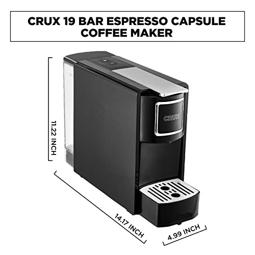 Crux Espresso Capsule Coffee Maker, Black & Silver