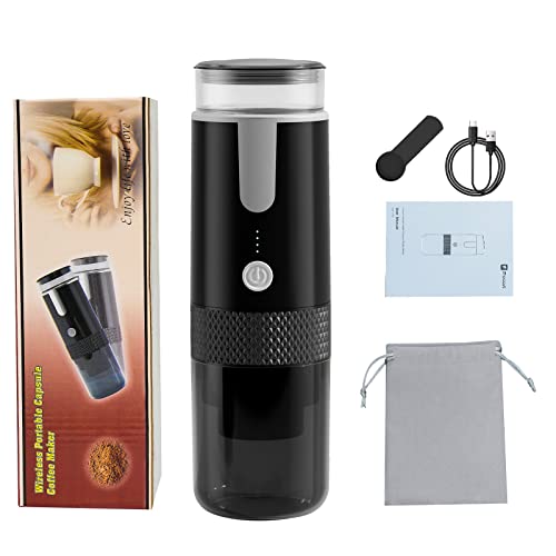 Frossvt Portable Electronic Coffee Maker, Rechargeable Espresso Machine, Mini Car Coffee Make Using Ground Coffee & Espresso Pods for Travel Camping Office Home