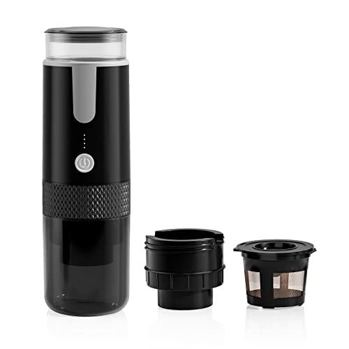 Frossvt Portable Electronic Coffee Maker, Rechargeable Espresso Machine, Mini Car Coffee Make Using Ground Coffee & Espresso Pods for Travel Camping Office Home