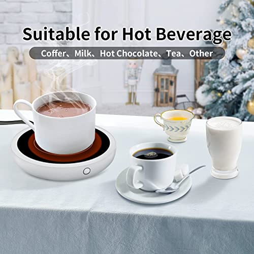 Coffee Mug Warmer, Electric Beverage Warmers for Office Home Desk Use, Smart Cup Warmer Thermostat Coaster for Hot Coffee Tea Espresso Milk